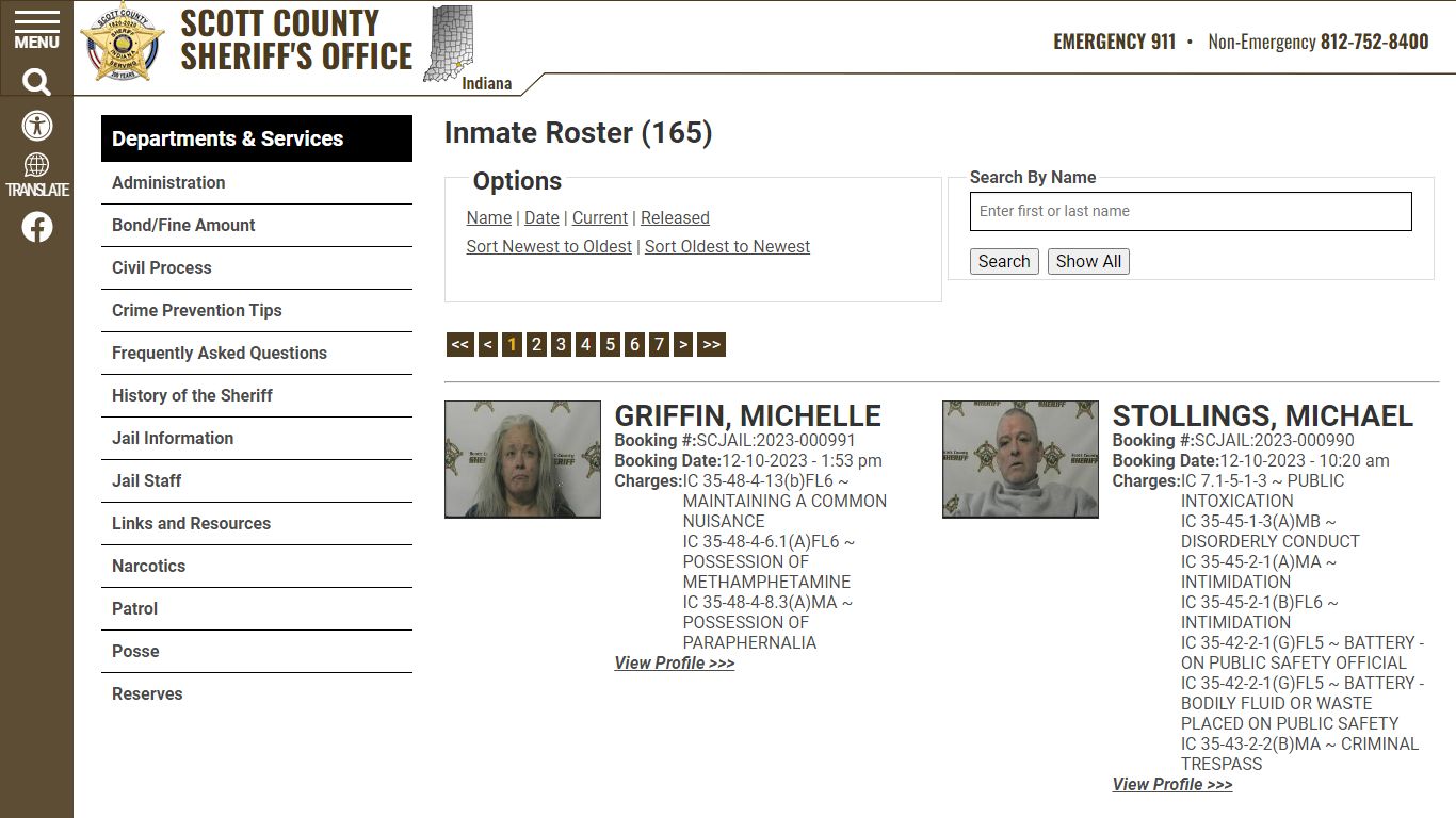 Inmate Roster (164) - Scott County Sheriff