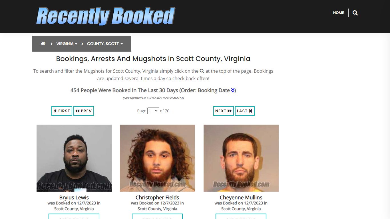Recent bookings, Arrests, Mugshots in Scott County, Virginia